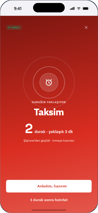 İniş uyarısı